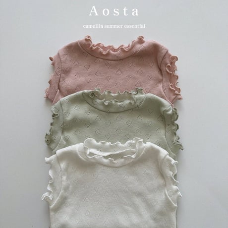 即納【Aosta】camellia T-shirt(2982)