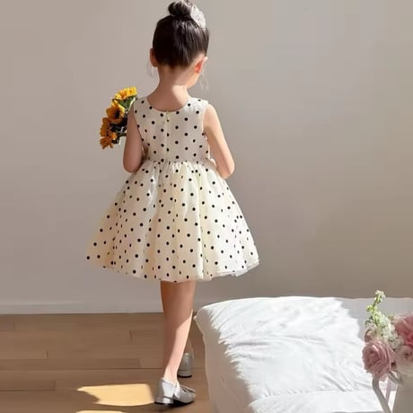 kids ドットノースリーブハイウエストワンピース(2173)