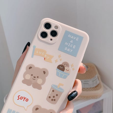 ミルクティーくまタピオカアイスiPhoneケース(1623)