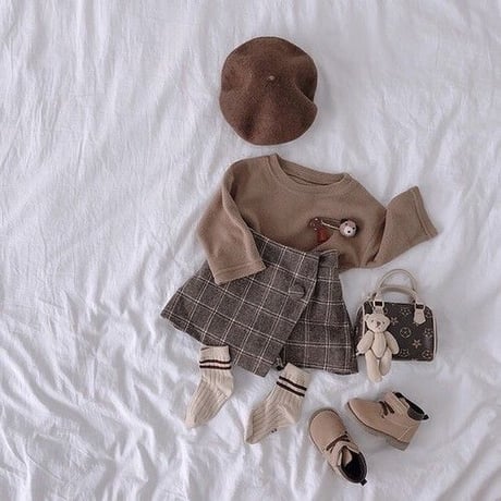 チェックウールスカートキュロット(539)