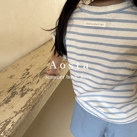 即納【Aosta】signature border T-shirt(2999)