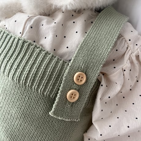 4color ハイウエストニットサロペット(110)