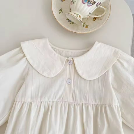 パステルブルーエンブロイダリースカート×ロンパースset(972)