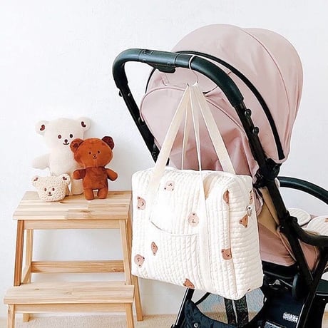前ポケットキルティング刺繍トートバッグ(2223)
