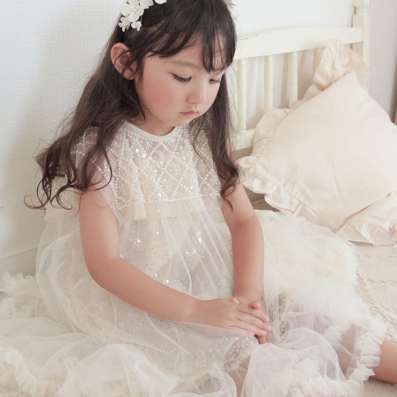 kids スクエアネックビジュー×スパンコールドレス(370) | こども kids スクエアネックビジュー×スパンコールドレス(370) | こども