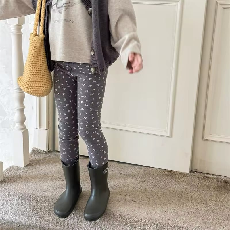 3color 花柄スリムフィットレギンス(619) | こどもふく moco kids