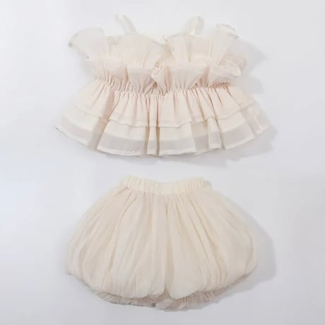 kids apricot UPシフォンセットアップ(4106)
