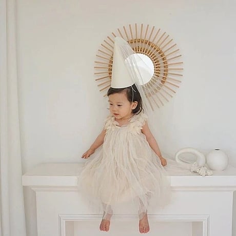 2color ガーデンチュールロンパースorワンピースドレス(148)