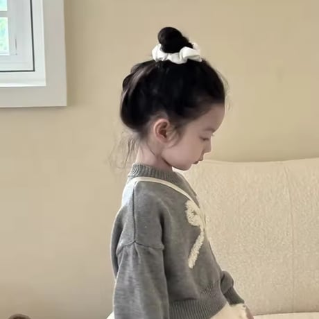 kids winterリボングレーニットプルオーバー(1141)