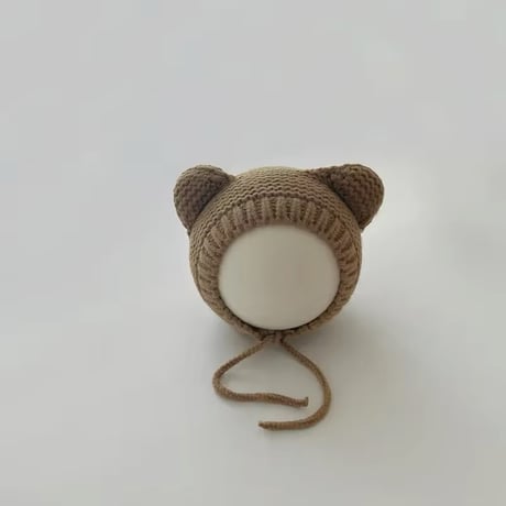 8color くま耳かぎ針編みニットボンネット(708)
