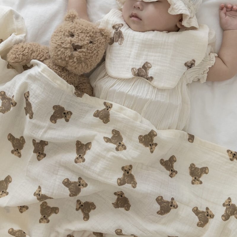 即納◇くまくまガーゼケット(1603) | こどもふく🧸mocokids