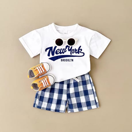 3color new yorkチェックパンツセットアップ(1292)