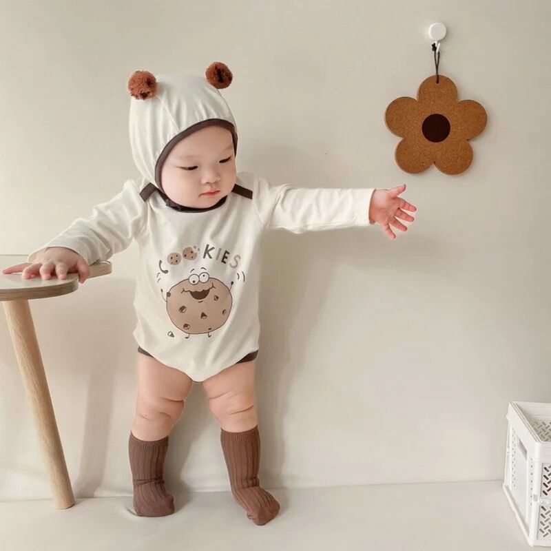 Cookieぽんぽんくま耳ロンパース(3211) | こどもふく🧸mocokids