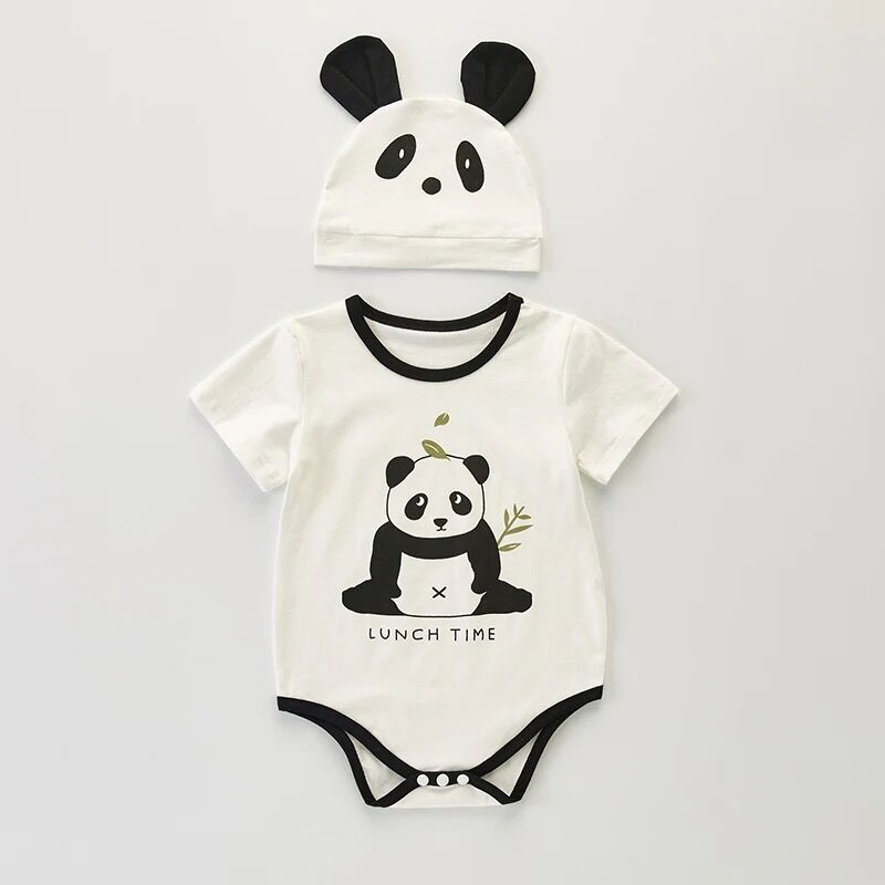 パンダモノトーンロンパース(3208) | こどもふく moco kids