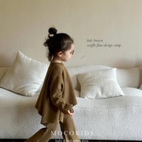 即納あり◆kids khakiワッフルフレアデザインセットアップ(3307)