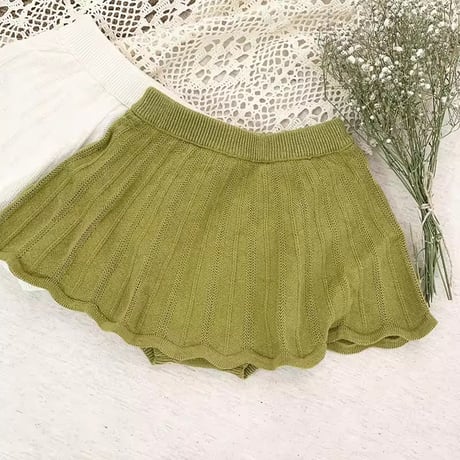 green/white ラインニットスカート(2019)