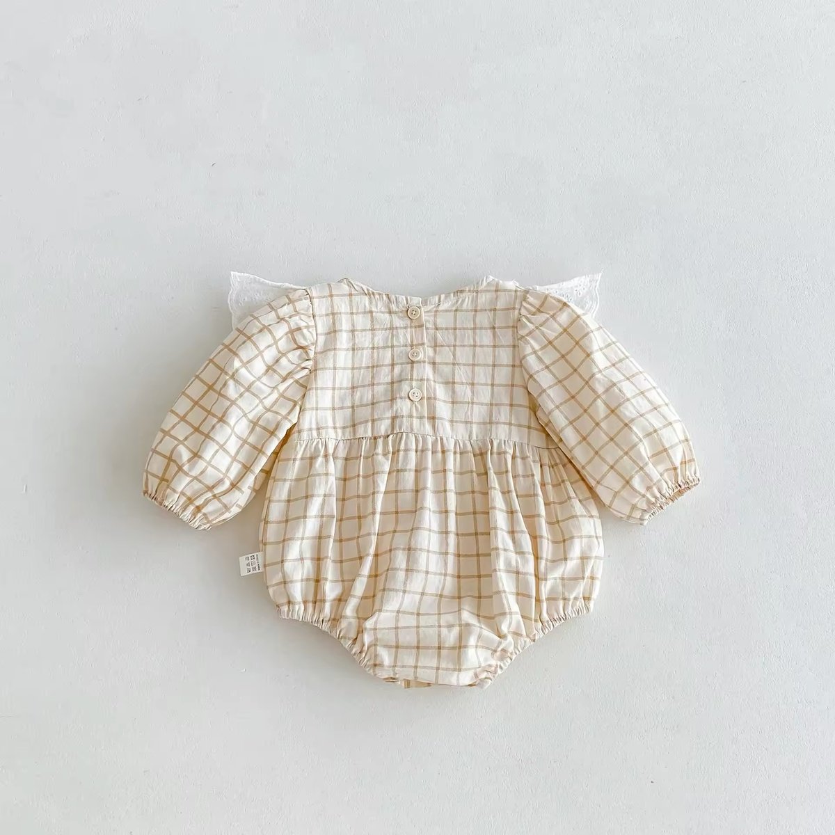 mixフリル花柄×チェックロンパース(711) | こどもふく🧸mocokids