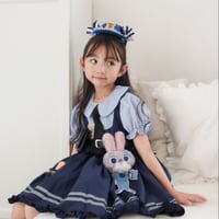 kids  半袖/長袖ネイビーラビットなりきりワンピース(2155)
