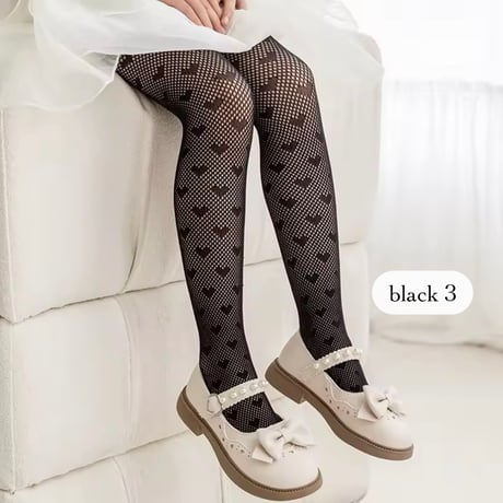 white×black レースタイツ(941)