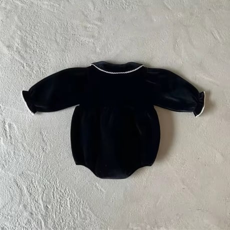うさ耳ブラックベルベットロンパース(1694)
