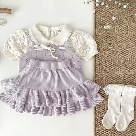 momo pastel blue×purple アイレットキャミニットセットアップ(1096)