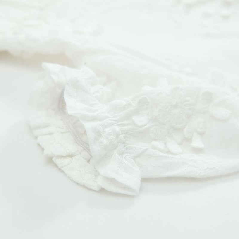 半袖ホワイトエンブロイダリーロンパース(612) | こどもふく moco kids