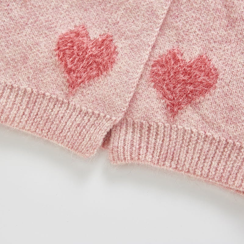 ピンクハートニットカーディガンorサロペット(899) | こどもふく🧸mocokids