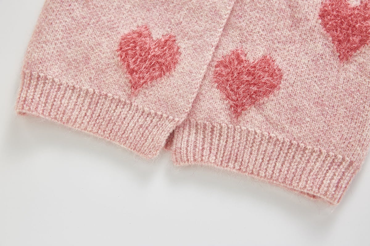 ピンクハートニットカーディガンorサロペット(899) | こどもふく🧸mocokids