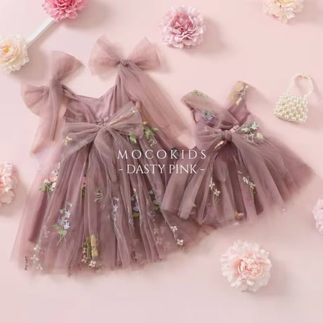 9color flower gardenキャミリボンチュールロンパースドレス(525)