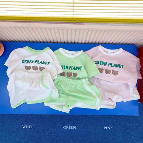 3color green planetくま3匹セットアップ(1298)