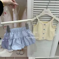 レモンキャミソール×ミルキーブルーminiショートパンツセットアップ(2105)