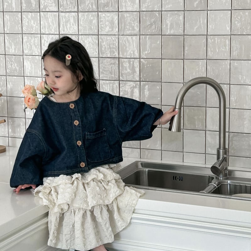 kids デニムブルゾン × キャミティアードワンピース(3172 kids デニムブルゾン × キャミティアードワンピース(3172
