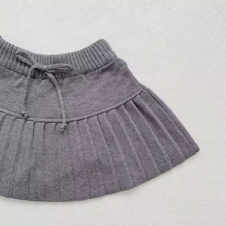 momo ivory×gray ニットプリーツスカート(1100)