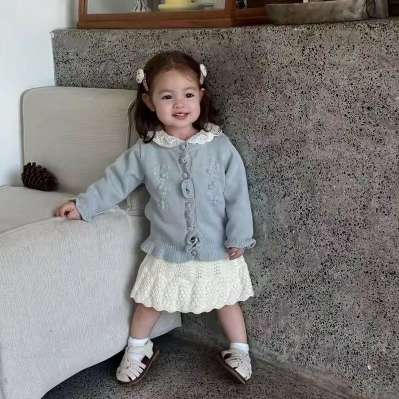 mamekurogouchi ニットスカート ベージュ/ホワイト/グリーン ユニクロ