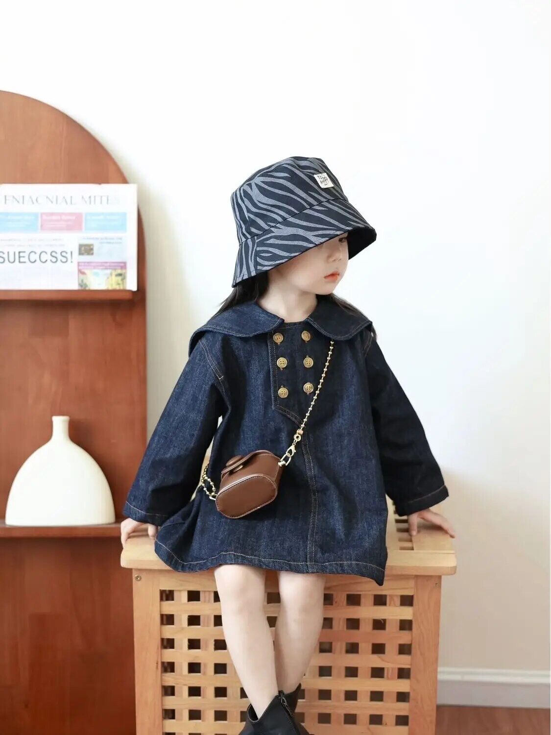 デニムダブルボタンワンピース(3326) | こどもふく🧸mocokids