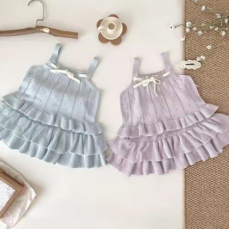 momo pastel blue×purple アイレットキャミニットセットアップ(1096)
