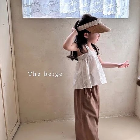 即納【The Beige】smoke sleeveless blouse(2763)