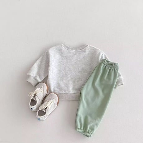 grayトレーナー×mint greenパンツセットアップ(4157)