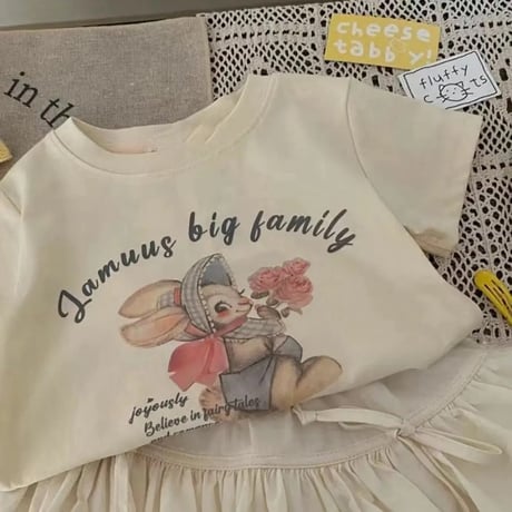 kids tシャツ×バルーンスカート甘カジコーデ(4104)