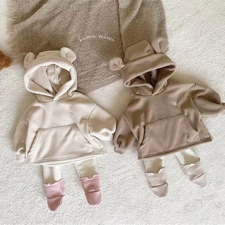 2color くまみみゆったりパーカー(2418)