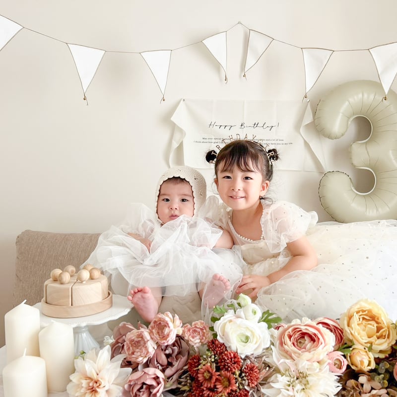 きらきらお星様パフスリーブチュールドレス(2717) | こどもふく