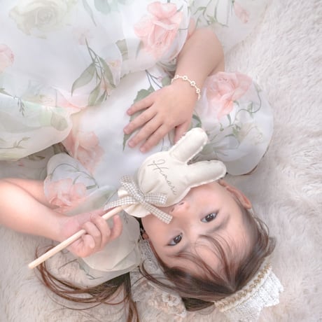 即納あり◆kids 4color Flower budsバックシャンパフスリーブシフォンドレス(547)