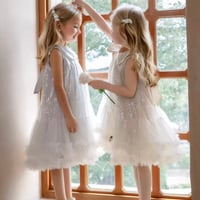 kids silver/champagneスパンコールAラインドレス(1574)