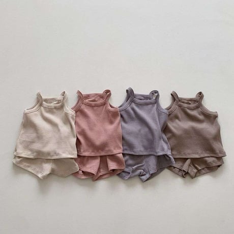 4color ワッフルキャミシンプルセットアップ(3056)