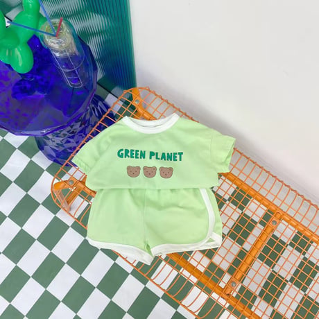 3color green planetくま3匹セットアップ(1298)