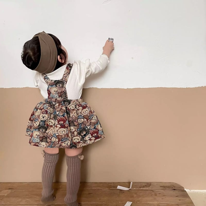 2color ヴィンテージくまねこジャンパースカート(1935) | こどもふく