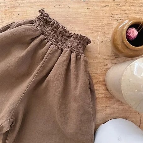 即納【The Beige】linen long skirt pants(2756)