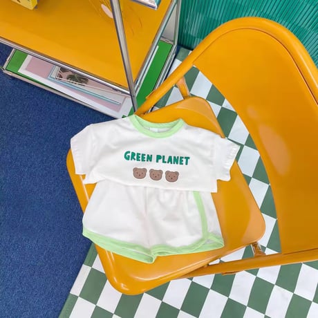 3color green planetくま3匹セットアップ(1298)