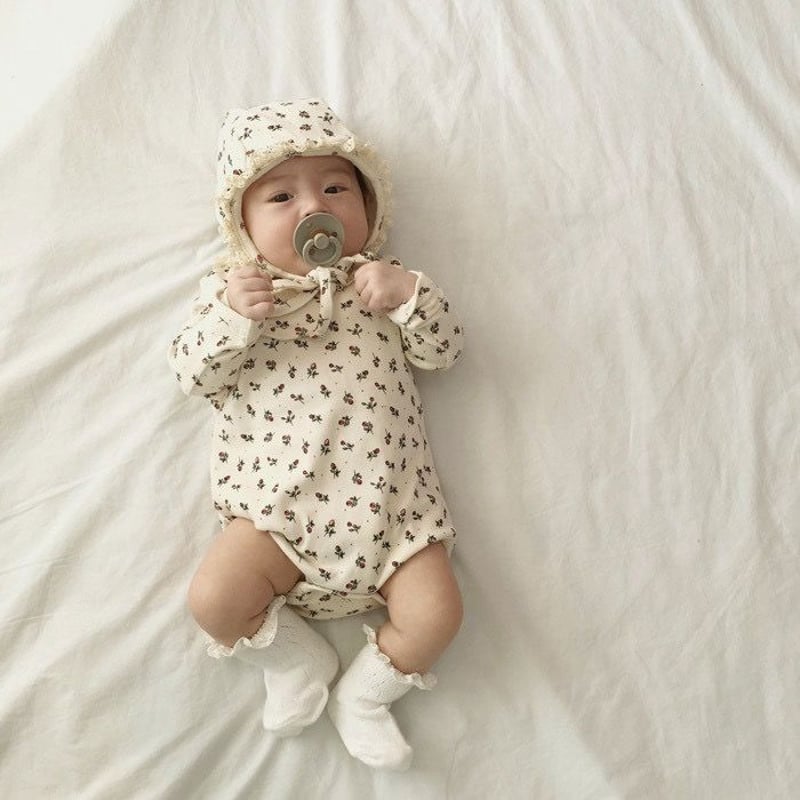 de / laceセレモニーロンパース（short） 半袖 ボンネットセット de / laceセレモニーロンパース（short） 半袖 ボンネットセット