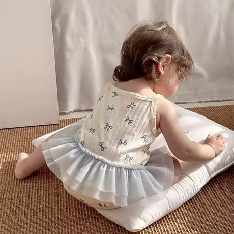 BabyGirl チュール付きキャミロンパース(1358)